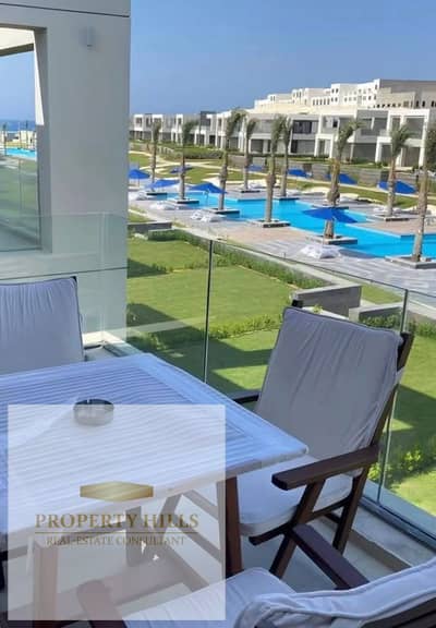 The lowest price chalet in Garden for immediate sale from La Vista with a direct sea view, fully finished - La Vista Ras Al Hikma - North Coast
