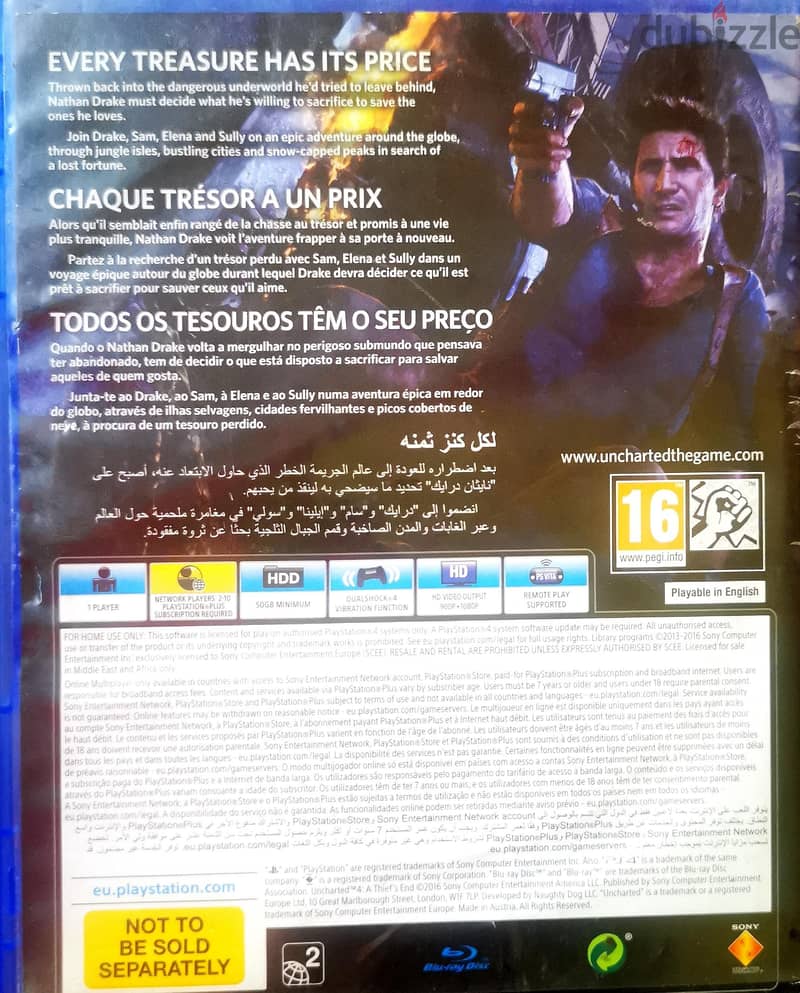 Uncharted 4 PS4 Original Disc - Used 1