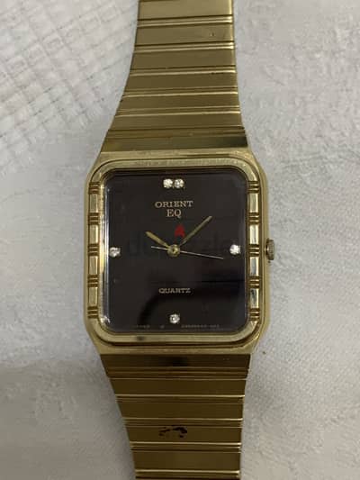 Vintage Orient Watch - ساعة أورينت EQ كوارتز كلاسيكية باللون الذهب