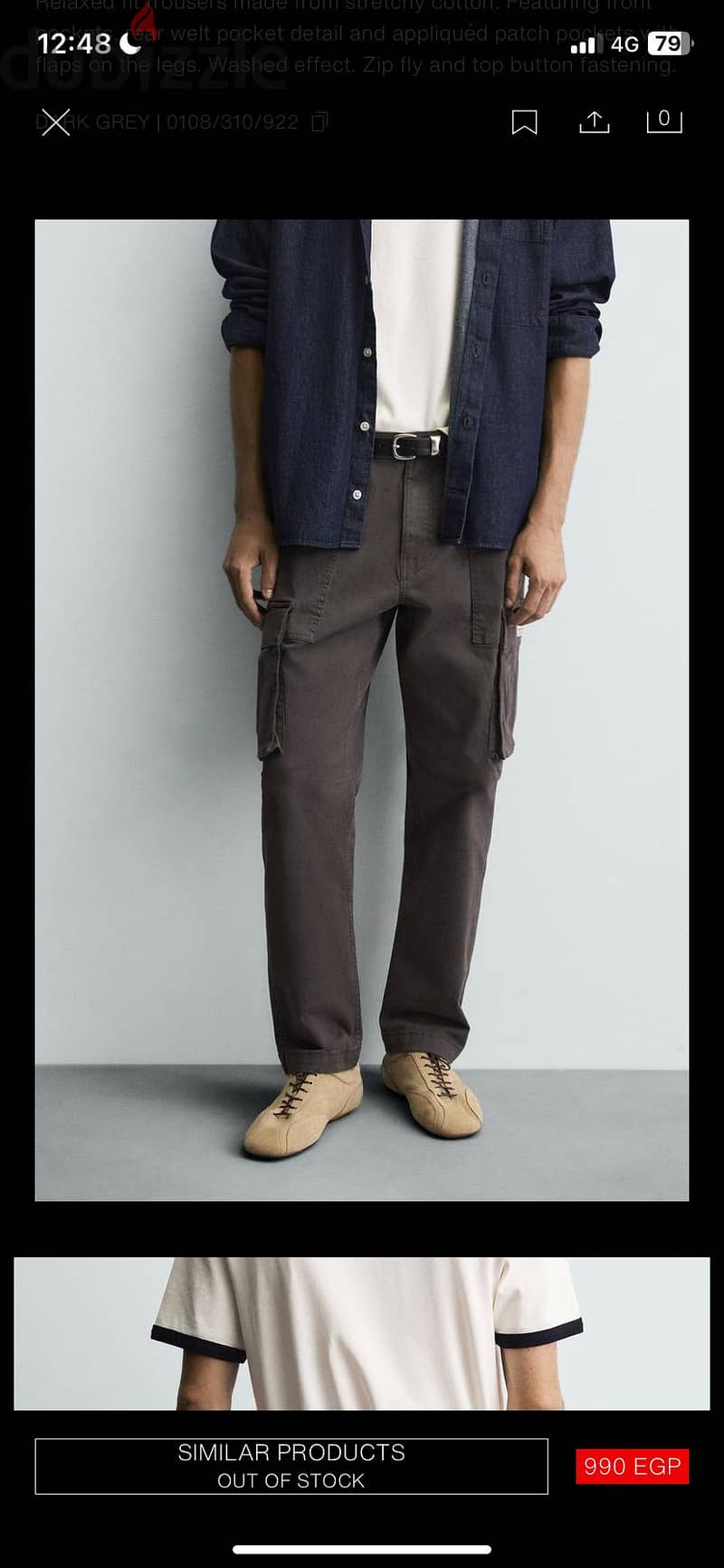 Zara Cargo Pant (Grey) 1