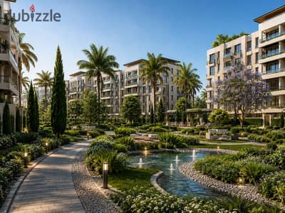 A stunning apartment with a private garden of 35 meters for sale in installments at Seven Residence, with an advance payment of 10% for a ground floor apartment in October Gardens