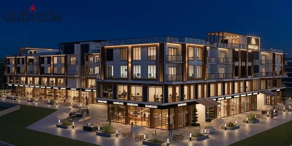 Ground shop with a front at Mafaza Mall, Intelligence Land in October Gardens | 18m with a down payment of 270 thousand and installments over 5 years in the most prestigious high-density residential area.