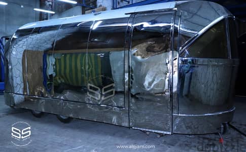 6M Full Mirror Stainless Steel Food Trailer, Complete Commercial