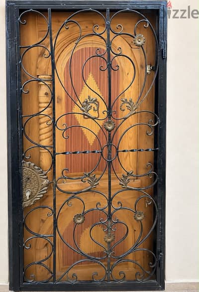 Black steel door