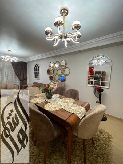 96 sqm apartment for sale in Madinaty B7, 2 bedrooms, 2 bathrooms, second floor, fully paid, with kitchen, furniture, appliances and ACs available.
