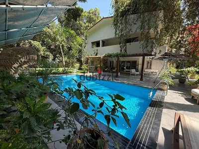 Fully furnished villa for rent in Sarayat Maadi with a private swimming pool and a large garden in a very prime and prestigious location close to international schools and services