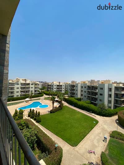 Apartment for rent in The Address Compound, Sheikh Zayed City – 109 sqm, pool view, includes kitchen and A/C units.
