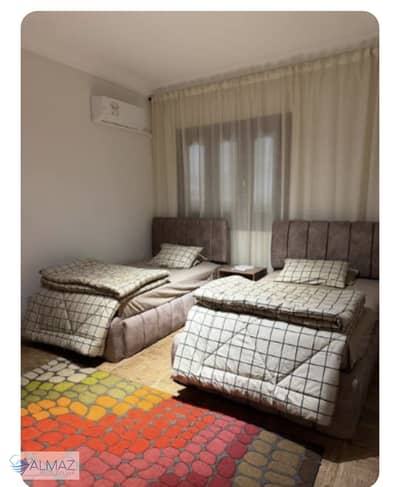 Furnished 300 sqm apartment for rent in the First District Villas, Fifth Settlement, directly bordering South 90th Street.