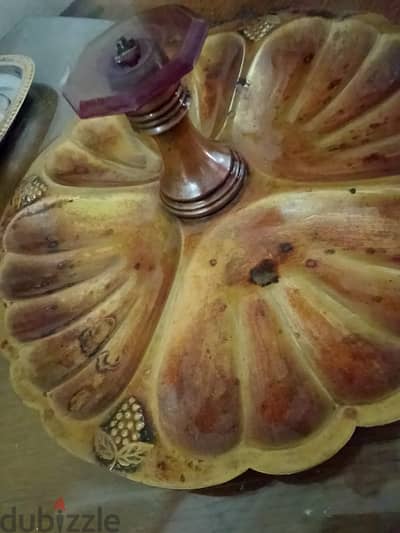 طبق فاكهه نحاس  قديم تحفة فنية