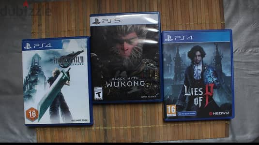 black myth wukong-ps5, lies of p , final fantasy remake