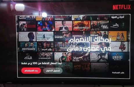 شاشة ال چى 55 بوصة انتاج 2024 بحالة جيدة