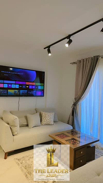 Fully furnished hotel-style apartment for rent in Madinaty (B12); 74 sqm, open view, first-time occupancy.