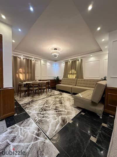 Furnished apartment for rent in Al Rehab Hills villas, high-end finishing , prime location Near services