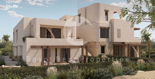 شاليه 3غرف   بإطلاله على اللاجون بمقدم 5% فقط في الساحل الشمالي احلى بحر بالساحل الشمالي مشروع رمله