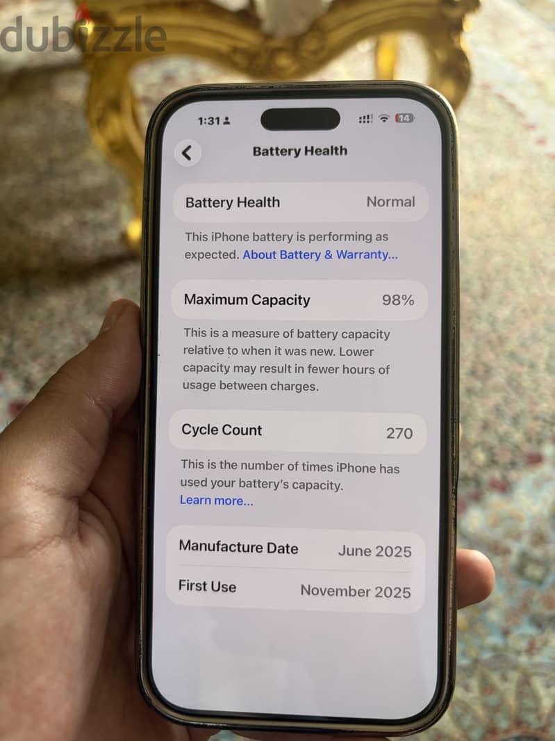 iPhone 16 Pro Max battery 98% 1