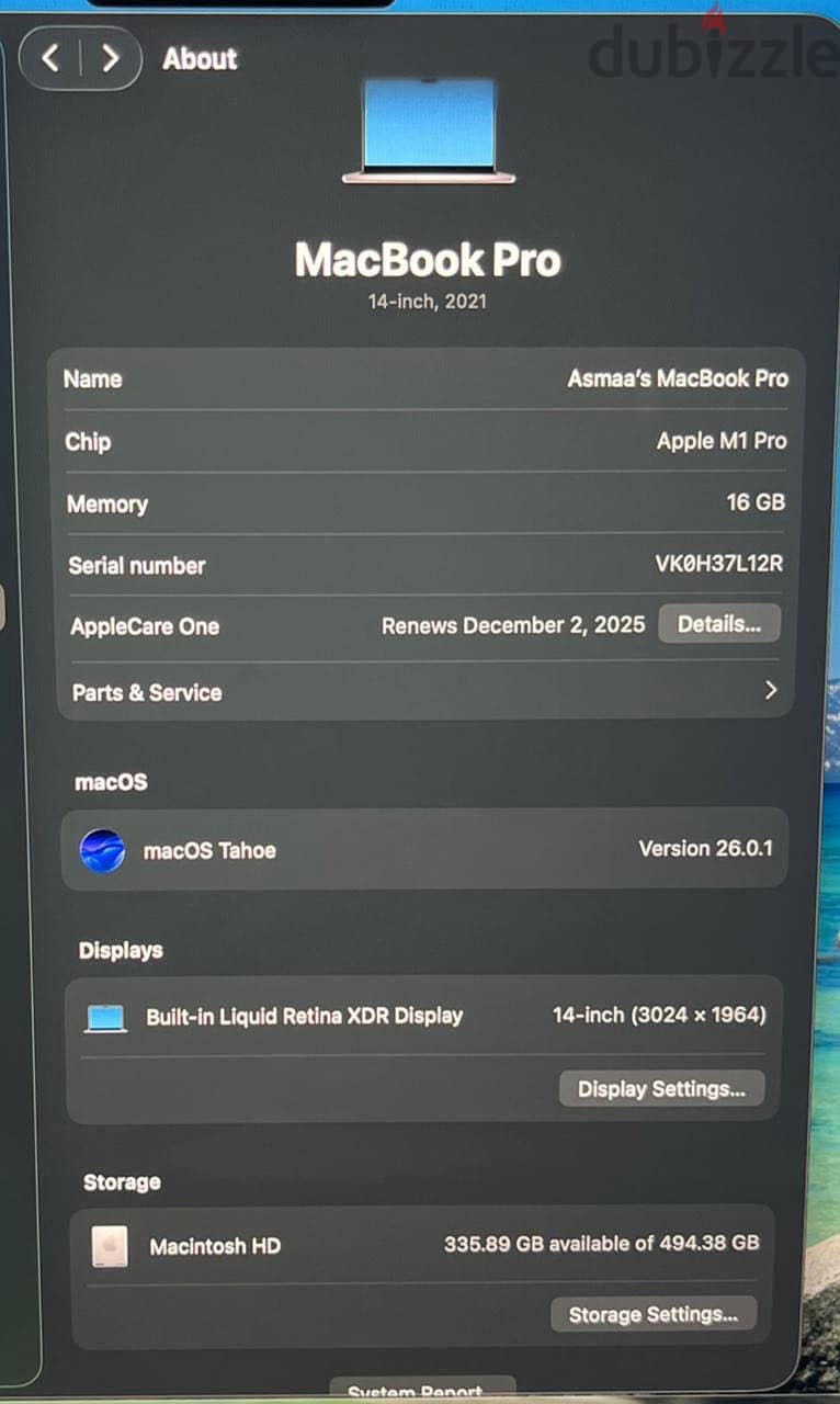 MacBook pro 2021 M1 3