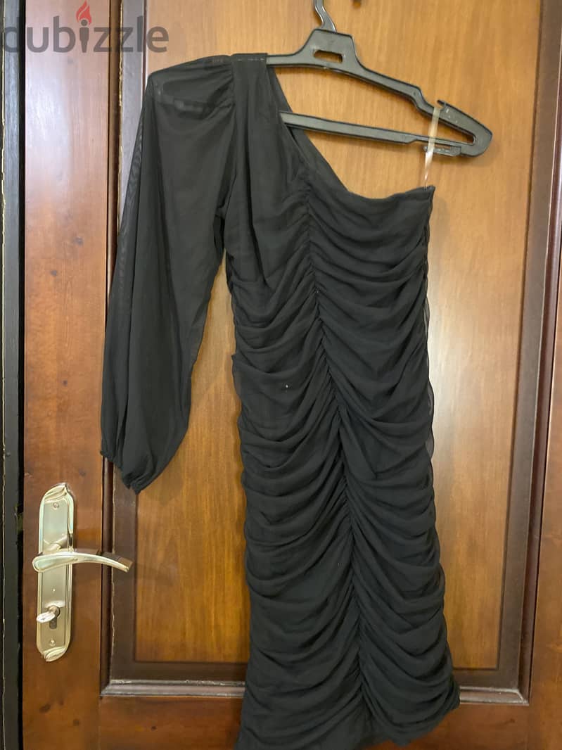 Black one shoulder dress 1