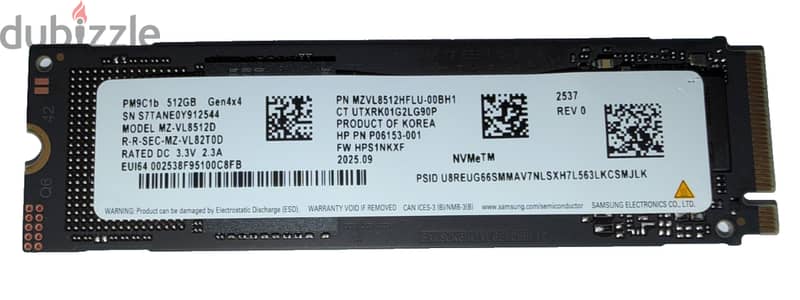 Samsung PM9C1b NVMe 512GB PCIe Gen 4 x4