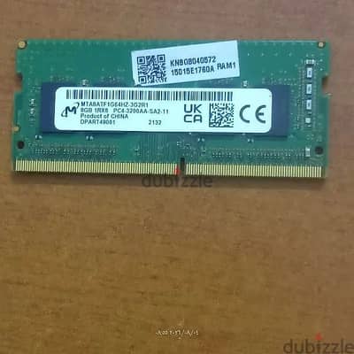 رامة Micron أصلية 8GB DDR4 3200MHz لاب توب RAM