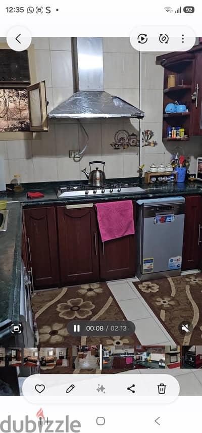 مطبخ كامل خشب ارو بالرخامة وبدون اجهزة
