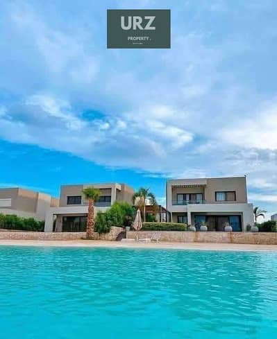 Corner townhouse villa with private pool, finished and air-conditioned in Salt Ras El Hekma next to Mountain View and La Vista