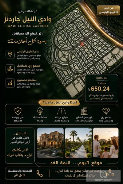 قطعه ارض مميزة للبيع في اميز لوكيشن في اكتوبر