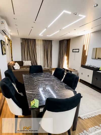 Fully furnished apartment for rent in Janna October Compound; features elegant furnishings and high-quality finishes—ready for immediate occupancy.