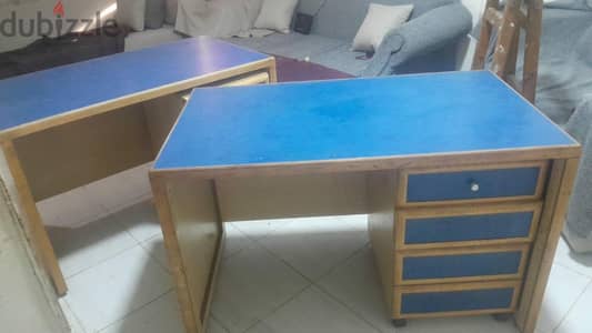 مكتبين خشب طبيعى مع وحدة تخزين