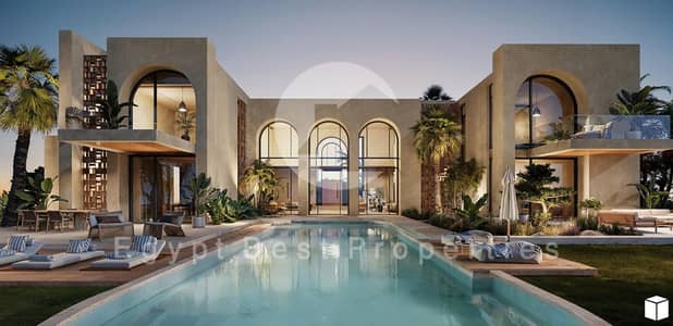افضل تقسيمه فيلا 3 غرف نوم للبيع اقساط طويله تصل 8 سنين اطلاله لاجون فى موقع مميز باقل مقدم فى اوجامى فى راس الحكمه فى الساحل الشمالى