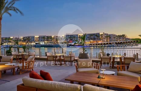Fully furnished very near to the marina direct pool & landscape view ground chalet with garden for sale in Marina Marassi North coast