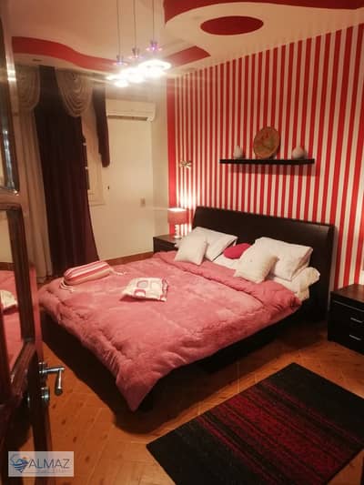 Luxury fully furnished, air-conditioned apartment for rent in Al Yasmin Villas 3 – First Settlement, directly near Sadat Axis and North 90th Street.