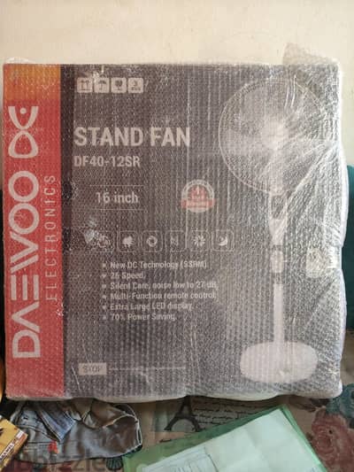 Daewoo Stand Fan 16 inch DC جديدة بالكرتونة DF40-T2SR Daewoo Stand Fan 16 inch DC جديدة بالكرتونة DF40-T2SR