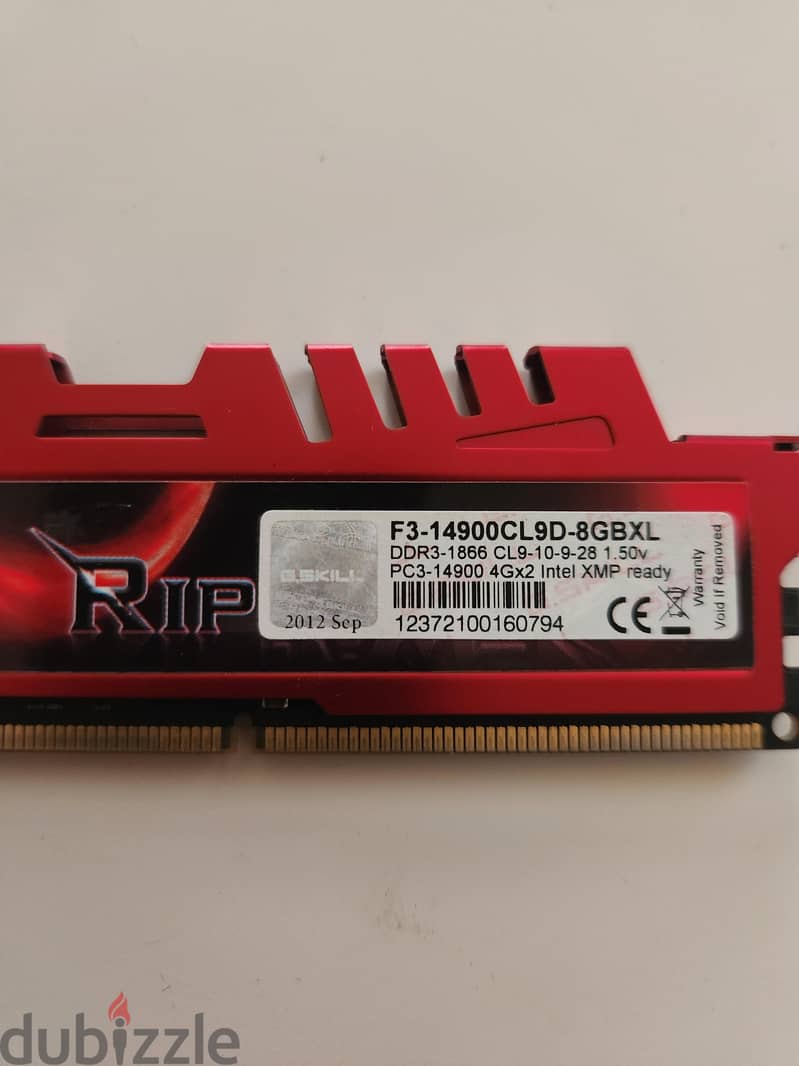 G. Skill RipjawsX (DDR3) 2×4G 1866 1