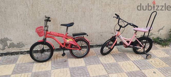 دراجتين أطفال بحاله جيده جدا وجاهزين للاستخدام الفوري