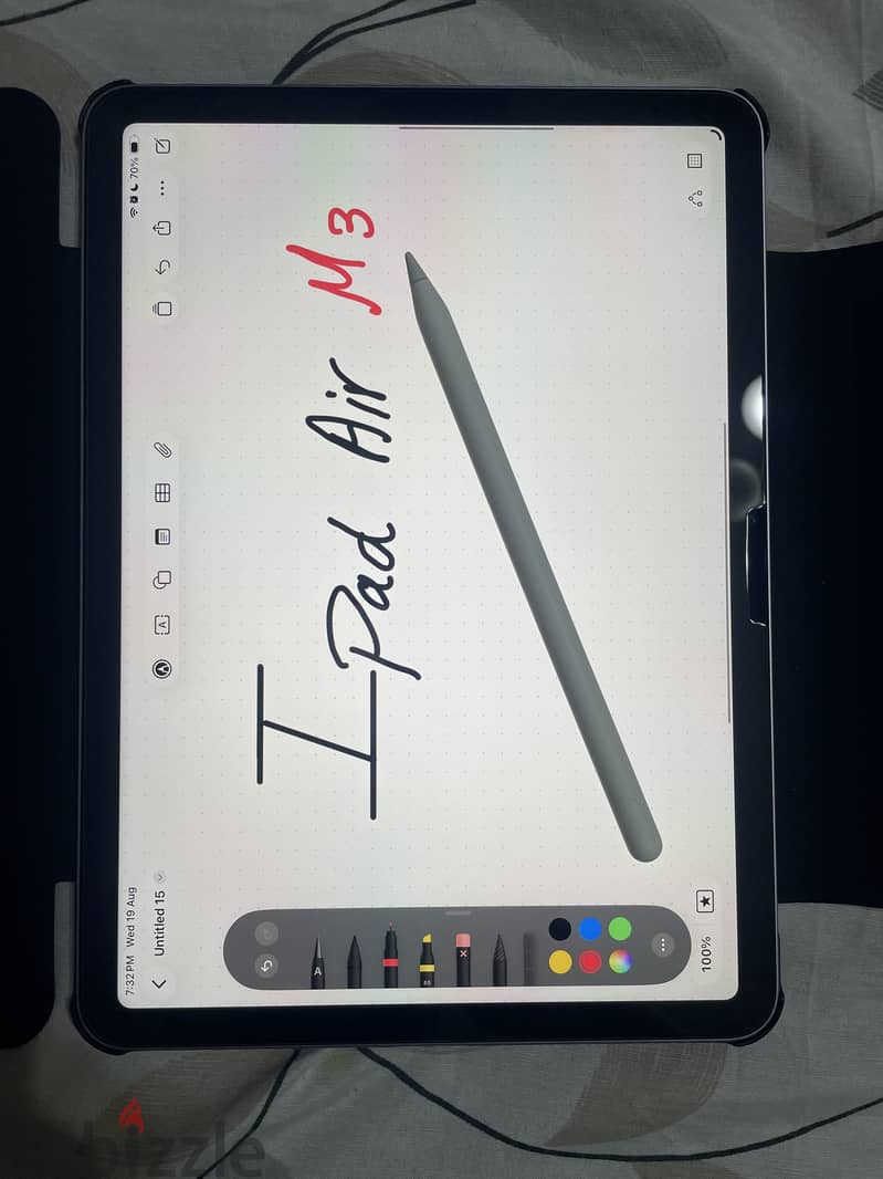 Ipad air m3 128GB + apple pencil pro + case + screen protector 1