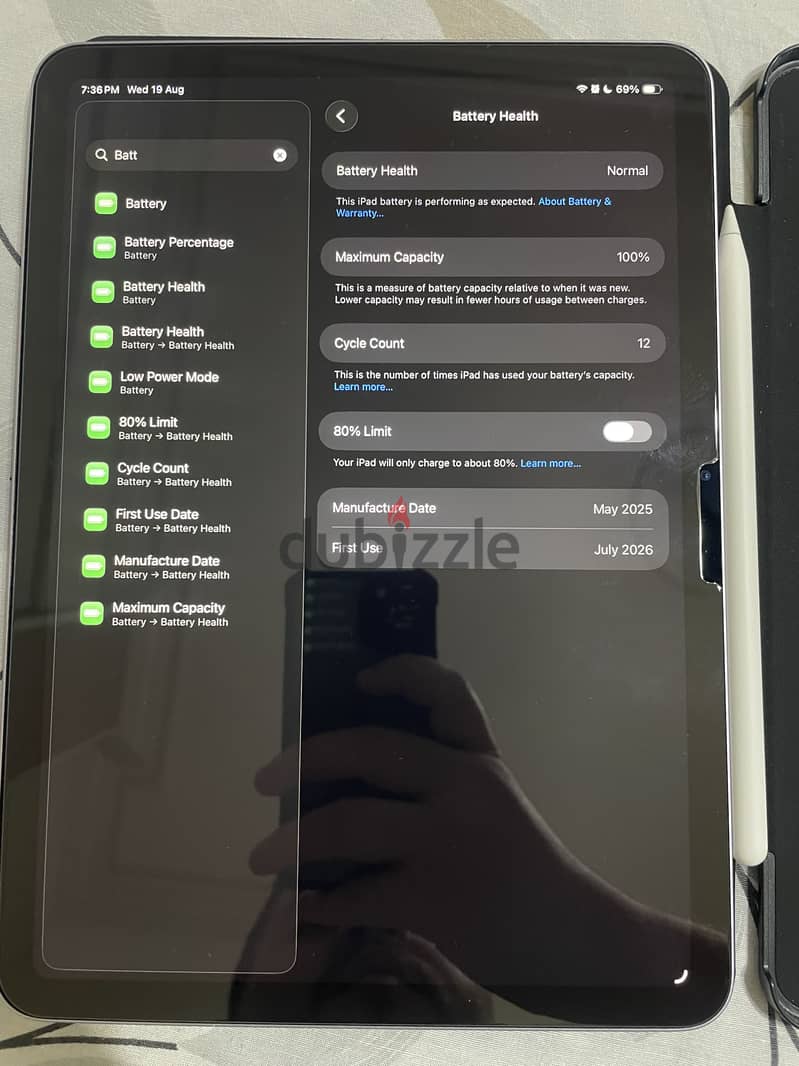 Ipad air m3 128GB + apple pencil pro + case + screen protector 6