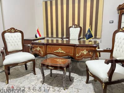 طقم وزاري مكتب مدير كلاسيك خشب زان احمر مكاتب مديرين بايوه فرنساوي