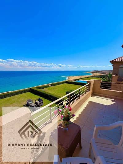 Villa Ready to move in North Coast finished luxury, first row on sea with Panoramic sea view, installments Over longest payment period
