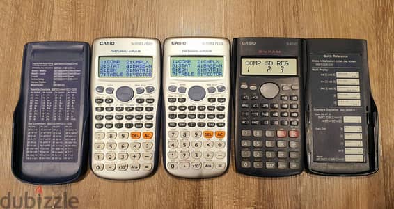 فرصة 3 آلات حاسبة Casio اصلي fx-570ES PLUS + fx-82MS %1000بحالة ممتازة