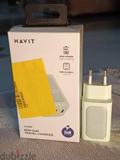 Havit GaN 65W Fast Charger شاحن سريع ٦٥ وات لهواتف سامسونج و ايفون