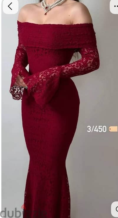 Red lace dress