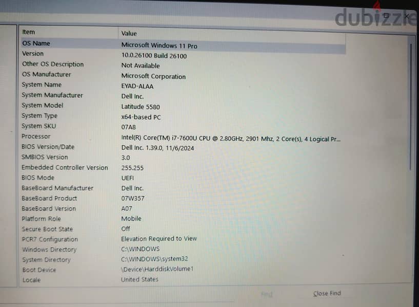 Dell Latitude 5580 / dedicated graphics version 3