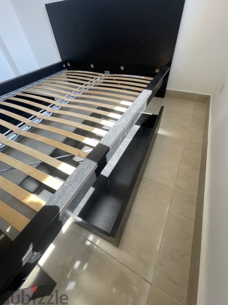 Ikea bed frame with 2 drawers 1