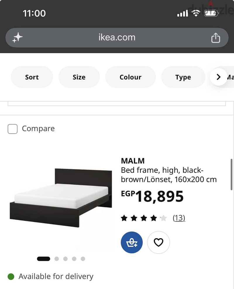 Ikea bed frame with 2 drawers 4