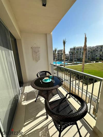 Chalet for sale in Lea Marassi, North Coast 140 sq m - East-facing - First floor - Pool view 2 bedrooms + 2 bathrooms