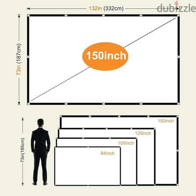 150 Inch Projector Screen 16:9 Aspect Ratio