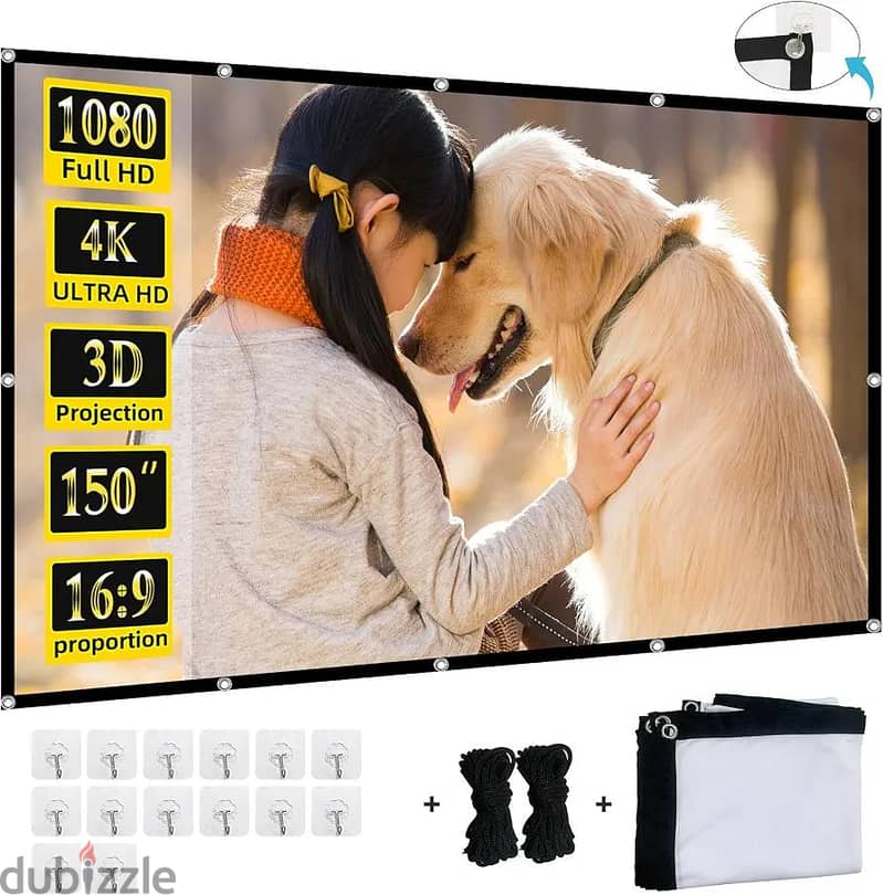150 Inch Projector Screen 16:9 Aspect Ratio 7