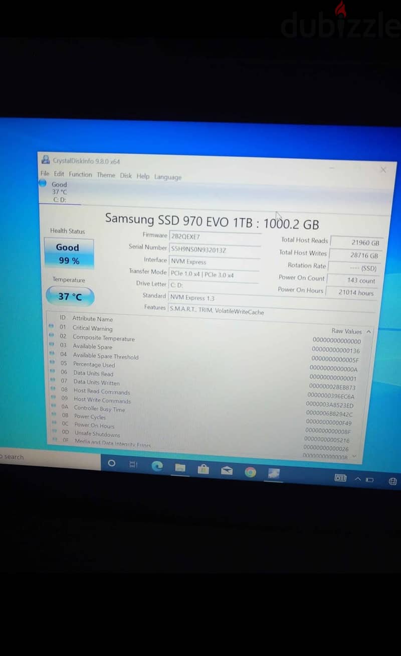 Samsung 970 evo 1TB Nvme 2
