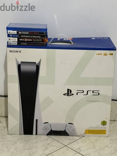 Ps5 Disc  - Two Original Controllers - 5 Games CDs