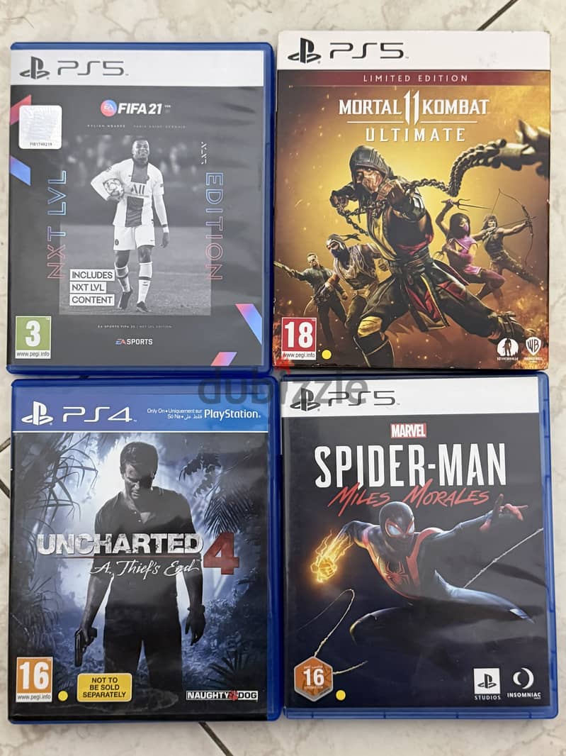 Ps5 Disc  - Two Original Controllers - 5 Games CDs 1